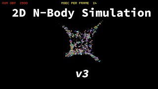 2D N-Body Simulation in C++ (v3)