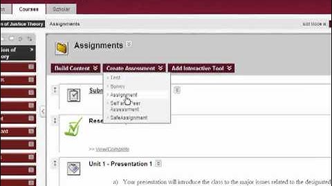 Creating an Assigment Link for Students -TSU Blackboard Faculty
