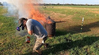 What happens when you toss 3200 reloading primers in a fire?  FB reel prank full vid.