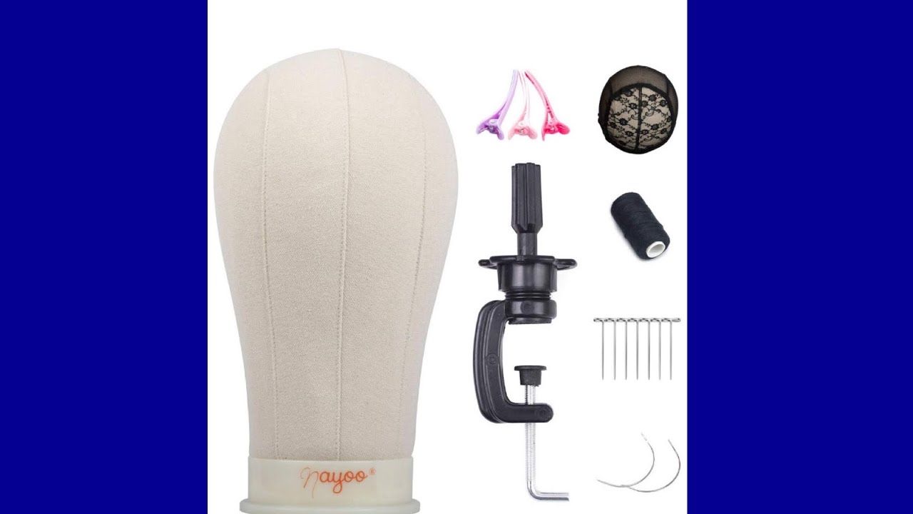 Eerya 21-24 Inch AMAZON Canvas Block Head Set For All Your Wig Making ...