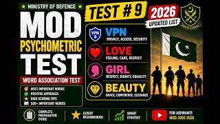 How to Pass WAT MOD 7-16 Word Association Test Ministry of defence psychometric Test 2026 WAT Test 9