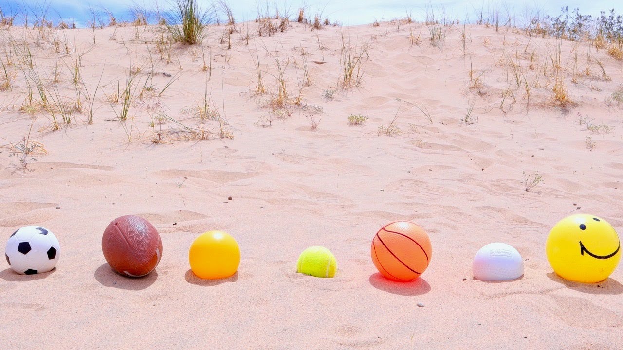Learn The Names of Ball for Children With Nursery Rhyme Roll Down The Sand Hill