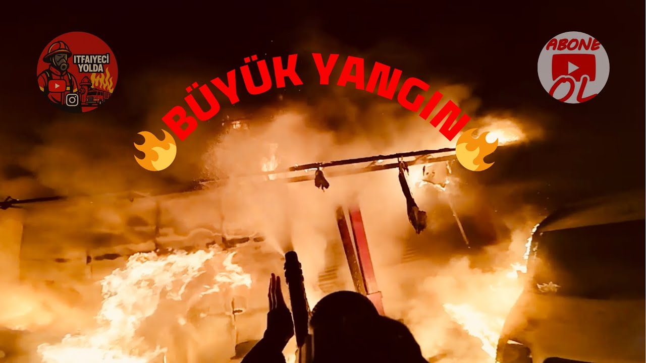 ALEVLER! 🔥İtfaiye Aynı anda İş yerine ve araçlara müdahale ediyor.
