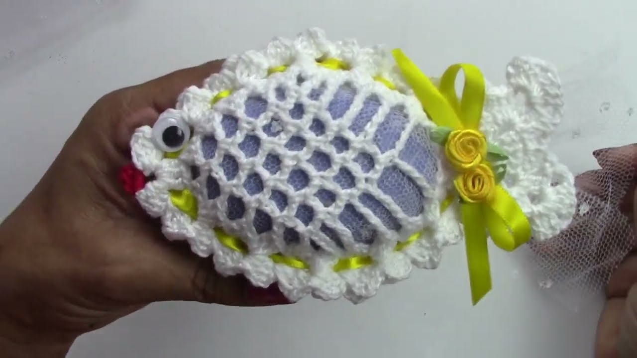 Porta Sabonete 🐠Peixinho em Crochê🐠- Passo a Passo