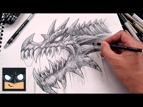 How To Draw a Skull Dragon Sketch Tutorial (Step by Step)