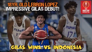 Lebron Lopez Impressive Debut For Gilas Pilipinas Versus Indonesia | FIBA Asia Cup 2021 Qualifiers