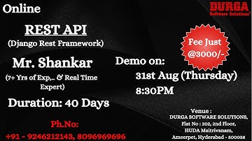 REST API Online Training @ DURGASOFT
