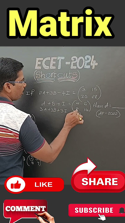 Matrix Shortcuts for ECET 2024 Coaching || Trick#3