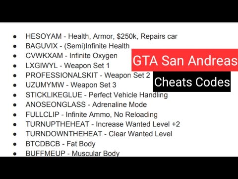 Cheats Rau GTA San Andreas PC Infinite Life ▷➡️ Trick Library ▷➡️