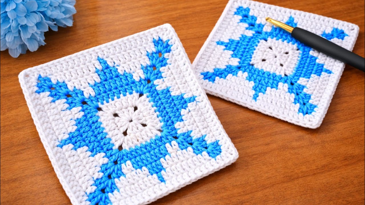 Схема вязания крючком бабушкиного квадрата | Один квадрат, много применений