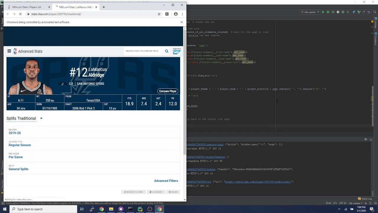 NBA Stats Web Crawler Demonstration