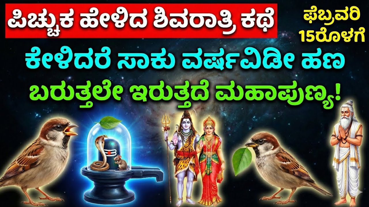 ಪಿಚ್ಚುಕ ಹೇಳಿದ ಮಹಾಶಿವರಾತ್ರಿ ಪ್ರೇರಣಾತ್ಮಕ ಕಥೆ – ಫೆಬ್ರವರಿ 15ರೊಳಗೆ ಕೇಳಿ, ಭಕ್ತಿ ಮತ್ತು ಸಕಾರಾತ್ಮಕ ಜೀವನಕ್ಕೆ 