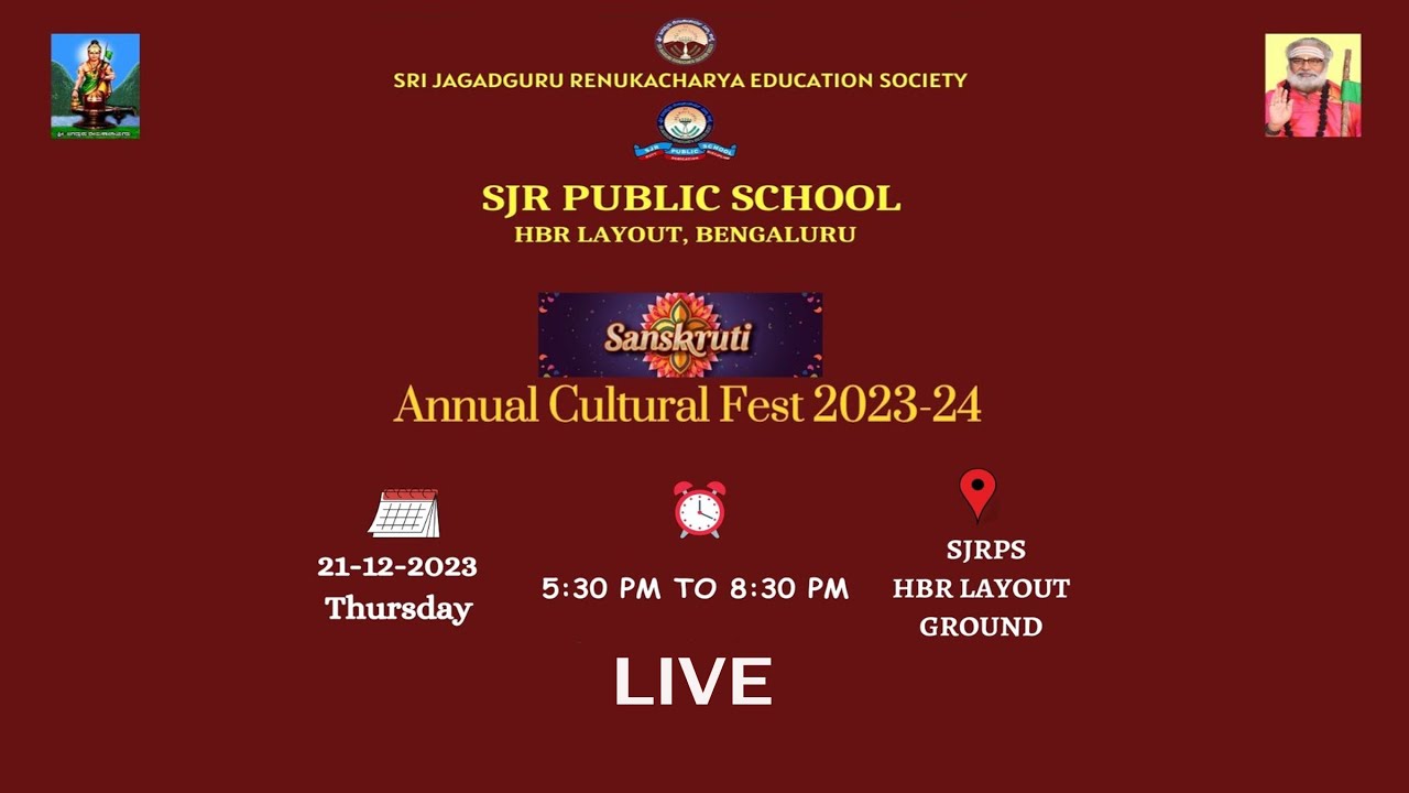 SJR PUBLIC SCHOOL | Sanskruti - Annual Cultural Fest 2023-24 | LIVE