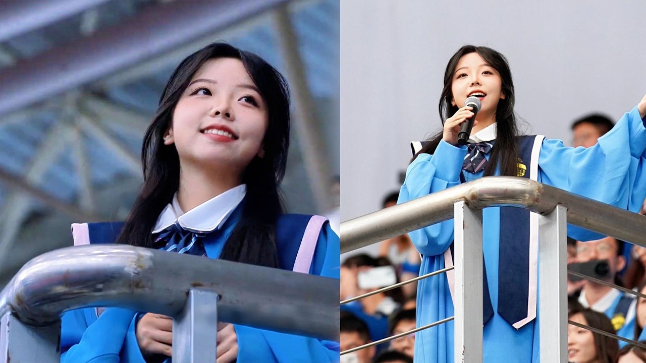 青岛大学毕业典礼上，校花随口一唱惊艳全网，网友：现在转学还来得及吗？