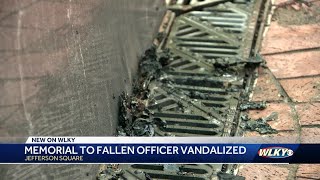Fallen officer memorial vandalized in downtown Louisville; LMPD investigating