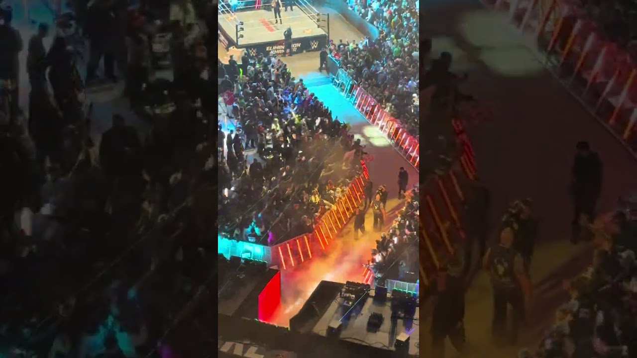 The Rock and Travis Scott entrance Elimination chamber Live