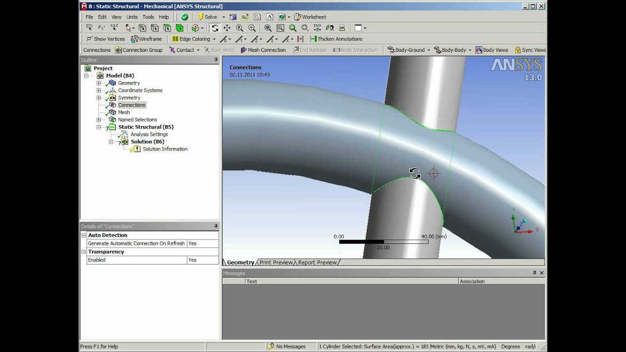 Курсовая работа по теме Расчет балки и поршня в Ansys