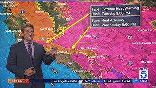 Continued hot conditions inland with some cooling near the coast