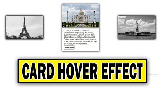 Image Card Hover Effects using HTML and CSS