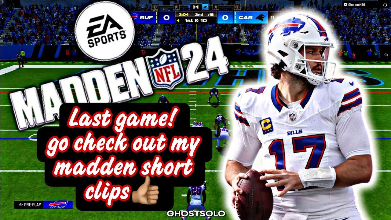 Bills At Panthers I blew a 21 point lead Madden 24 H2H Online Ranked Match