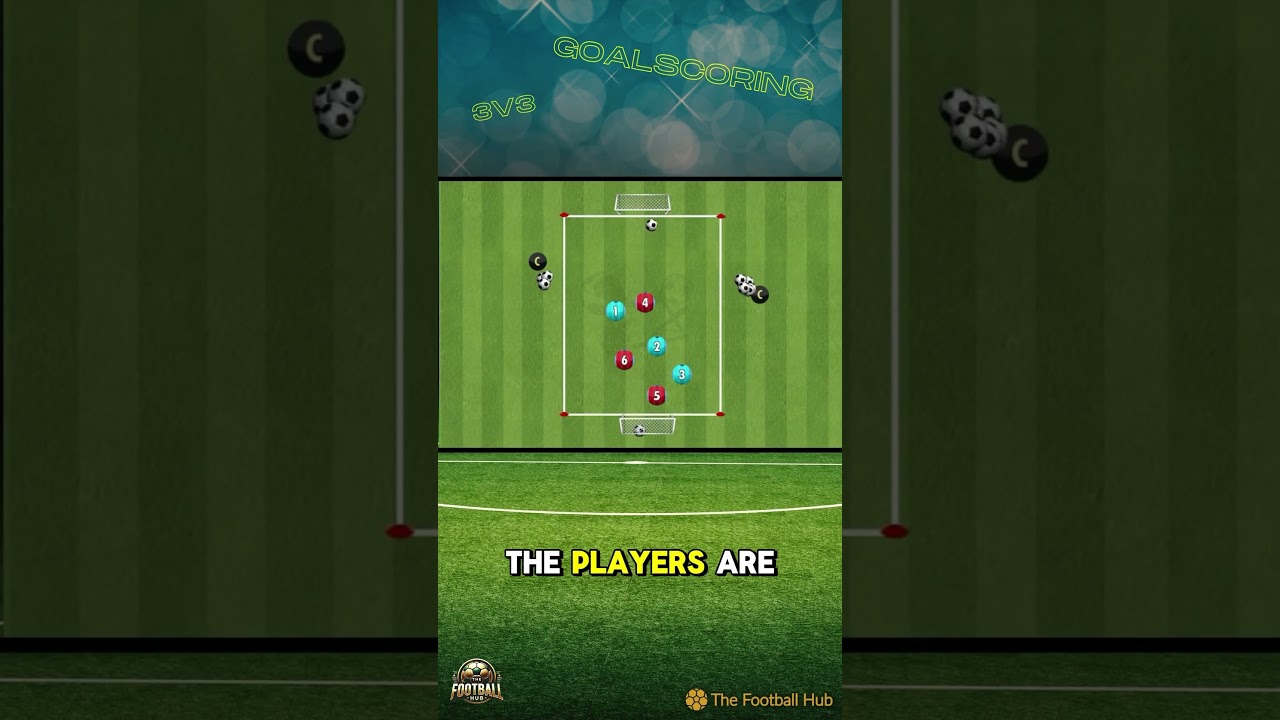 A high intensity 3v3 small sided game, perfect for building confidence and movement off the ball.