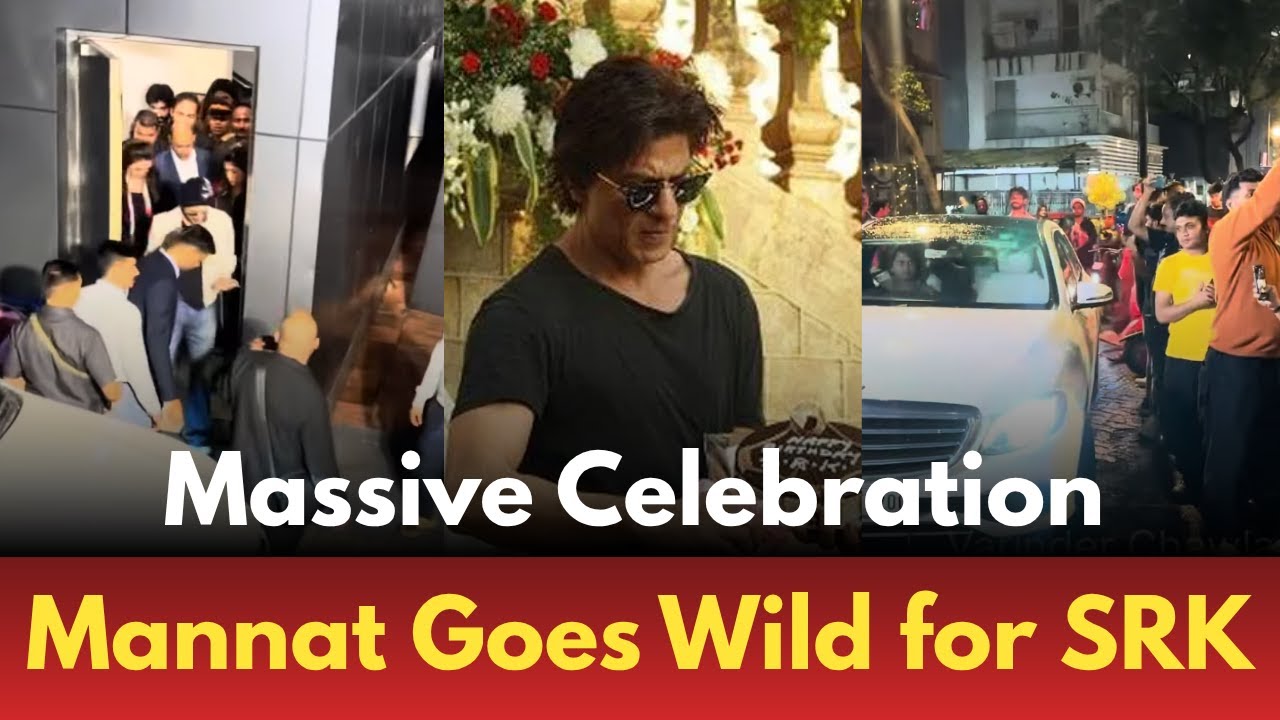 SRK's Epic 60th Birthday Bash! Shah Rukh Khan Greets Fans at Mannat ...