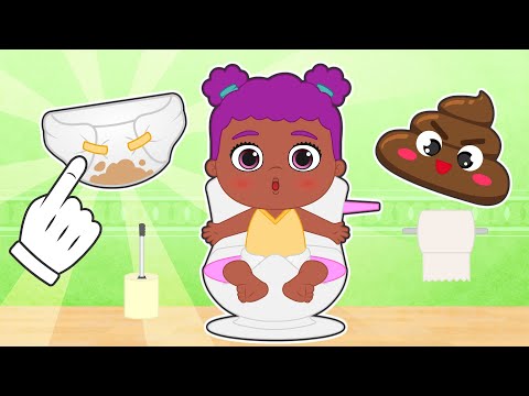 BABIES ALEX AND LILY 💩👶 Luna Learns to Poop in the Toilet