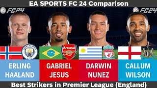 Haaland vs Jesus vs Nunez vs Wilson(Premier League (England) Top Strikers-EA FC24 Comparison)