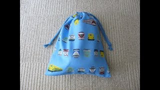 ハンドメイド 巾着袋の作り方 紐2本でキュッと閉じれるタイプ Youtube