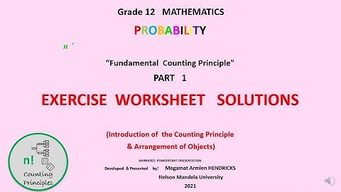COUNTING PRINCIPLES   PART 1  SOLUTIONS   Grade 12 video