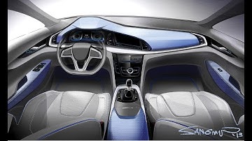 Modeling a Concept Car Interior from Sketch in Blender - Part 6