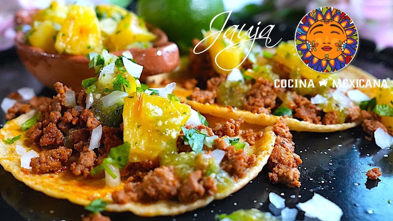 Tacos de Carne Molida Al Pastor con Salsa de Piña Asada | Jauja Cocina Mexicana