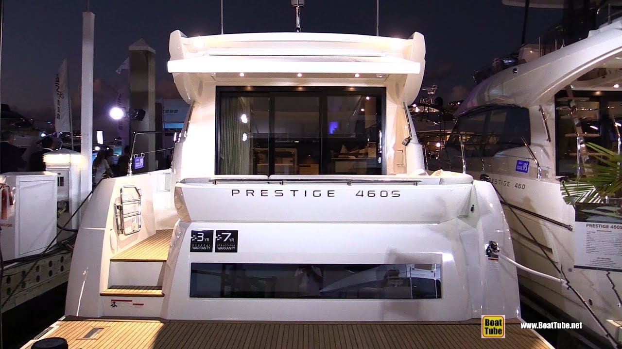 2019 Prestige 460 S Luxury Yacht - Deck and Interior Walkaround - 2018 Fort Lauderdale Boat Show