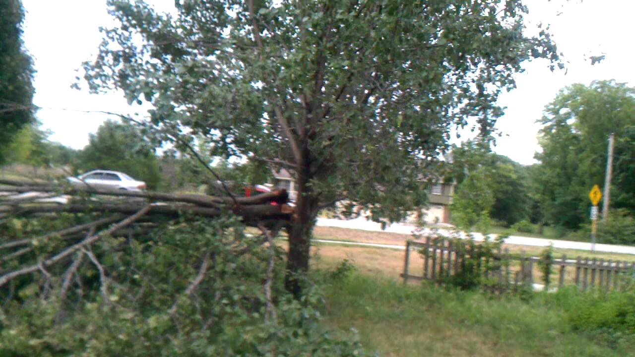 Greenwood storm damage, straight line wind - YouTube