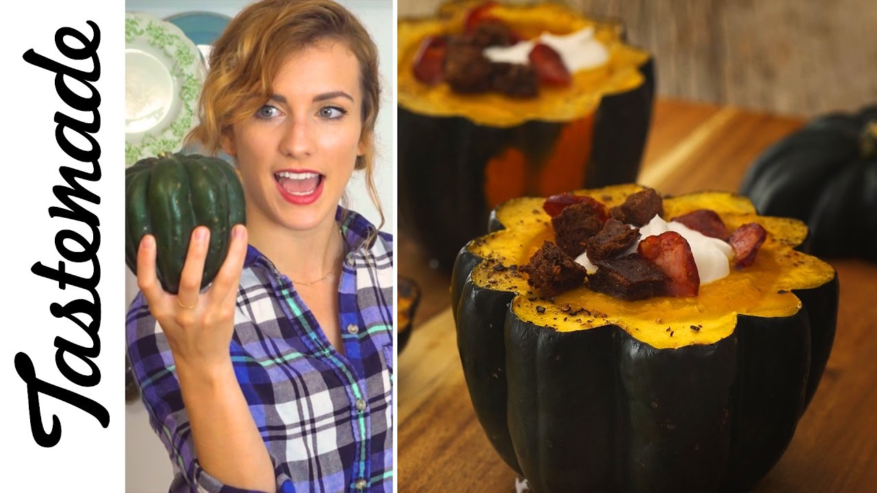 squash recipes Squash Bowl Roasted Garlic Soup | The Tastemakers-Julie Nolke