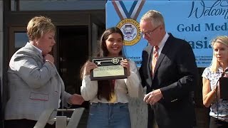 Teen swimmer who won gold at Paralympics honored on LI