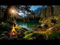 Morning Campfire By Crystal Lake With Fresh Nature Sounds And Peaceful Forest Ambience 