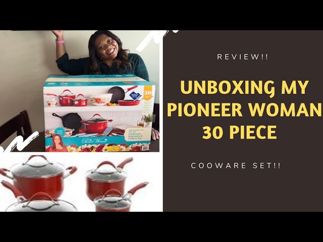 Pioneer Woman 30 Piece Cookware, Bakeware and Cutlery Set