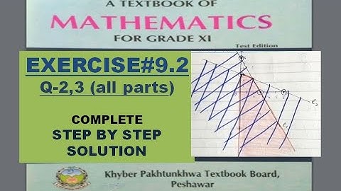 Math Class 11 Exercise 9.2 Q2 3 KPK and FBISE Board Linear programming Class12 Exercise5.1 RWP board