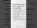 5 Warning signs your body is trying to tell you something #Mindset #Psychology #Facts #Life #warning
