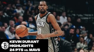 Kevin Durant Highlights 24 Points Vs. Dallas Mavericks