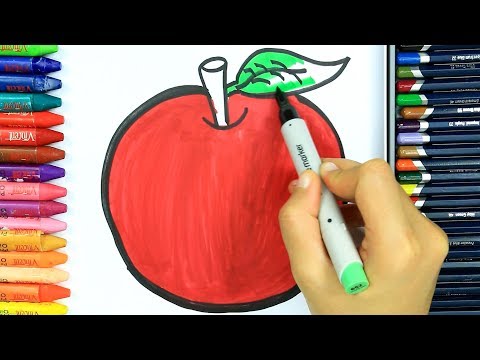 Elma Boyama Sayfaları 🍎 | Elma Nasıl Çizilir? | Boyama Öğrenme