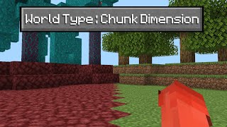 Minecraft but EVERY CHUNK is a DIFFERENT DIMENSION