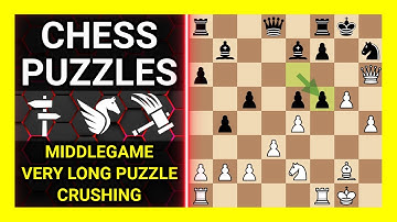Chess Puzzles to Practice. Themes: Middlegame, Very long puzzle, Crushing. Learn Chess