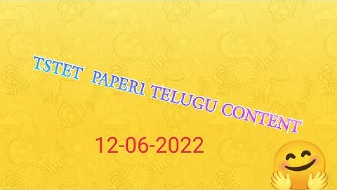 TS TET PAPER1 TELUGU CONTENT WITH KEY 12-06-2022