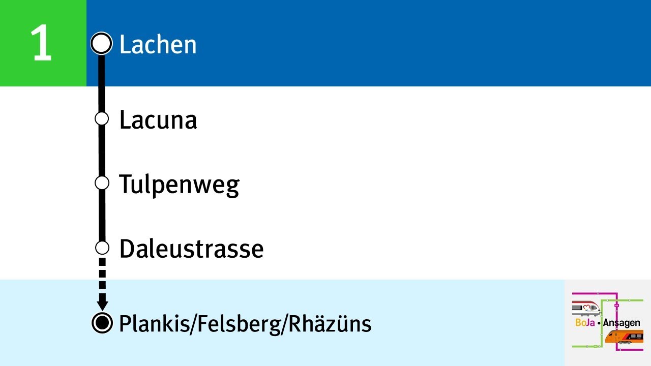 ChurBus Ansagen | 1 Chur - Plankis/Rhäzüns/Feldberg | 2022 | BoJa Ansagen