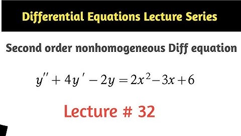 Solution of Second Order Non-Homogeneous Equation | Particular is polynomial