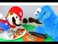 Cookie monster and mario gift exchange pizza cutter and cookie cutters sesame street toys