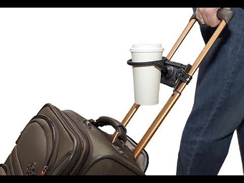 Beveetio Side Opening Luggage Cup Holder, Free Hand Suitcase Cup Holder,  Adjustable Divider Travel Cup Holder