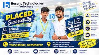 Software Testing Training in Chennai | From Fresher to Software Tester |Lokesh Journey Software Test
